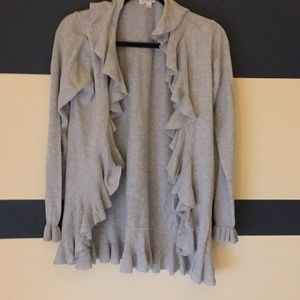 Joseph A medium light gray ruffle sweater